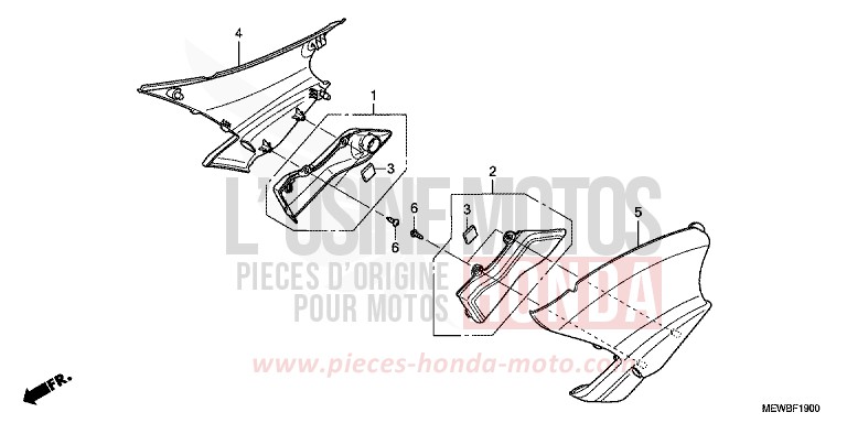 SIDE COVER for Deauville ABS CARNELIAN RED METALLIC (R296) from 2011